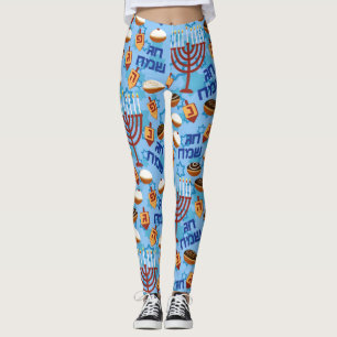 Hanukiahs, Menorahs, and Candles Pattern Leggings