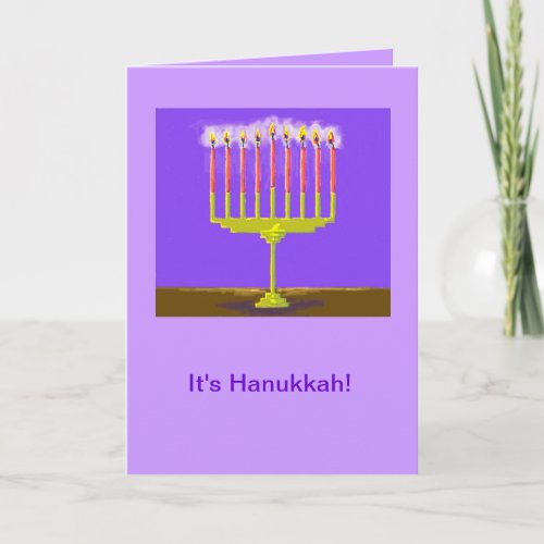 Hanukka Card with Very Bright Menorah