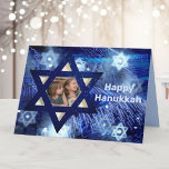 Hanukkah 1 or 2 Photo Family Kids Blue Holiday Card<br><div class="desc">Hanukkah 1 or 2 Photo Family Kids Blue</div>