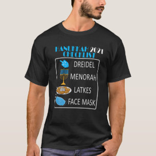Hanukkah 2021 Checklist Chanukah Pajama Jewish Chr T-Shirt