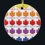 Hanukkah "3D Dreidels" Circle Ornament<br><div class="desc">Hanukkah "3D Dreidels" Circle Ornament. (2 sided) Personalize both sides by deleting text on the ornament and replacing with your own. Then using your favorite font color, size, and style, type in your own words. Thanks for stopping and shopping by. Much appreciated! Happy Chanukah/Hanukkah! Bring a lot more holiday cheer...</div>