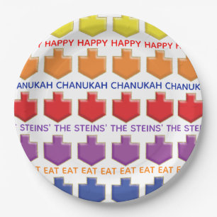 Hanukkah 3D Dreidels Paper Plates