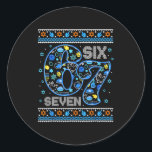 Hanukkah 67 Six Seven Boy Girl Kids 67 Meme Hanukk Classic Round Sticker<br><div class="desc">Hanukkah 67 Six Seven Boy Girl Kids 67 Meme Hanukkah 6-7</div>