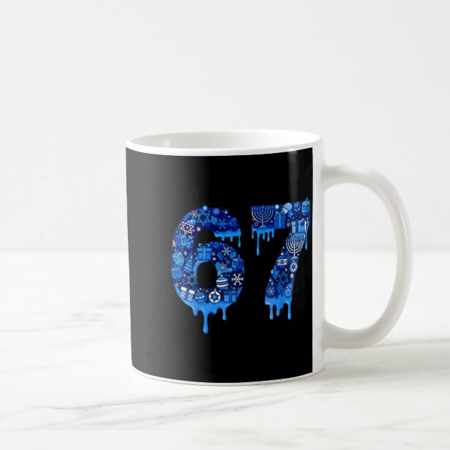 Hanukkah 67 Six Seven Boy Girl Kids 67 Meme Hanukk Coffee Mug (Right)