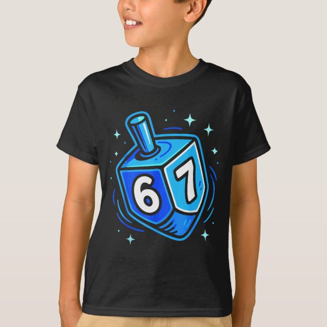 Hanukkah 67 Six Seven Boy Girl Kids 67 Meme Hanukk T-Shirt (Front)