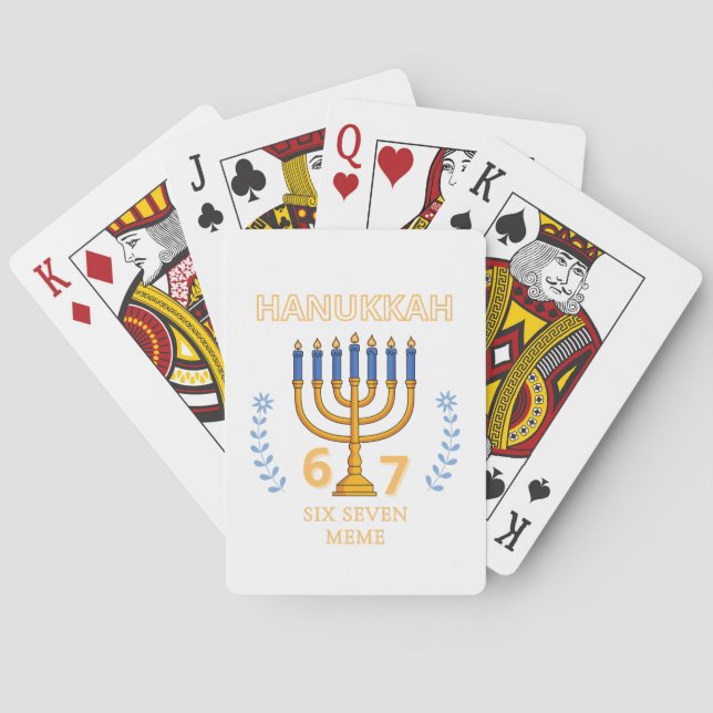Hanukkah 67 Six Seven Meme Poker Cards (Back)