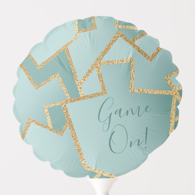 Hanukkah 6" Round Balloon Game On Dreidels/Turquoi (Front)