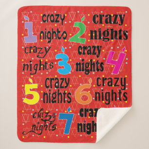 Hanukkah 8 Crazy Nights Sherpa Blanket/Medium Blanket