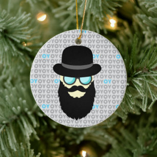 Hanukkah and Christmas Ceramic Ornament