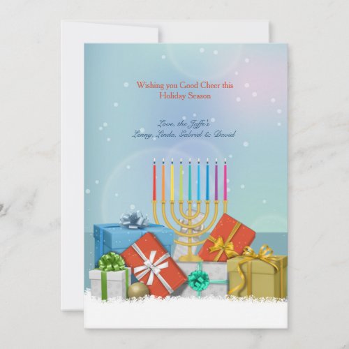 Hanukkah and Christmas Holiday Card