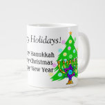Hanukkah and Christmas Together  Coffee Mug<br><div class="desc">Christmas gifts and Chanukah menorah ornaments for interfaith families who are Jewish and Christian celebrating both holidays this season.</div>