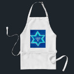 Hanukkah Apron<br><div class="desc">Cool looking Star of David with Menorah inside; What a great Hanukkah apron-- or-- take away the menorah- leave the Mogen David, and you have an "apron for all holiday seasons"- either way-- a great gift item and a great little seller; see the entire Judaica line at: www.zazzle.com/inthepresent*</div>