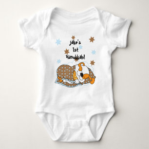 Hanukkah Baby Body Suit/dog/Brown Orange Baby Bodysuit