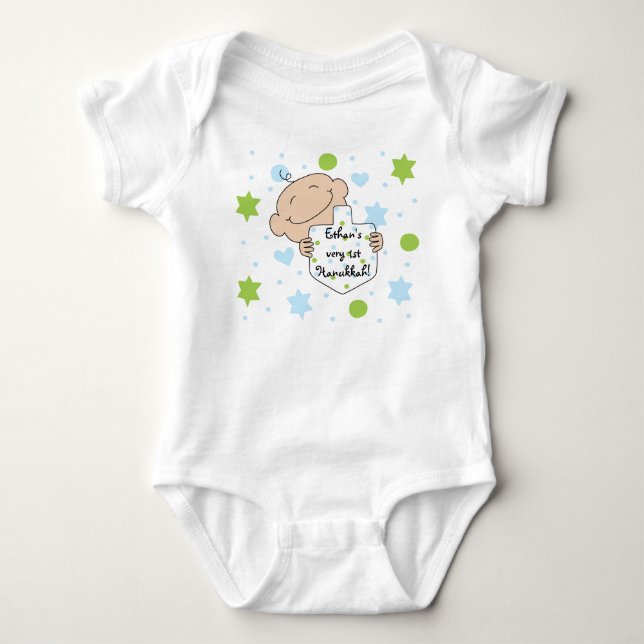 Hanukkah Baby Boy's Jersey Body Suit Baby Bodysuit (Front)