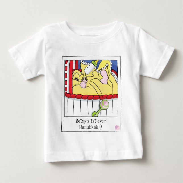Hanukkah Baby Fine Jersey T-Shirt "Dreidel in Box" (Front)
