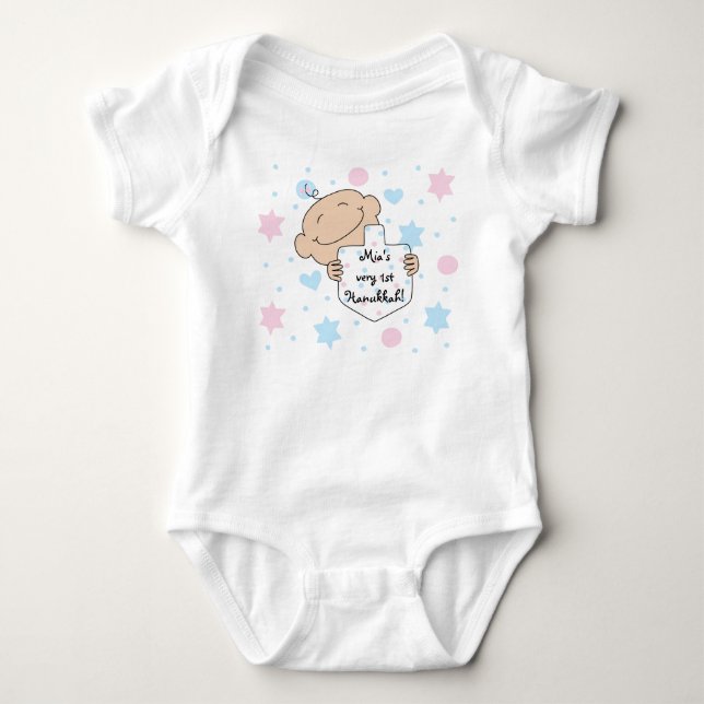 Hanukkah Baby Girl's Jersey Body Suit Baby Bodysuit (Front)
