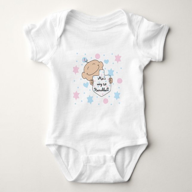 Hanukkah Baby Girl's TuTu Body Suit Baby Bodysuit (Front)