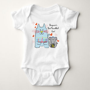 Hanukkah Baby Jersey Body Suit/Blue Cat and Mouse Baby Bodysuit