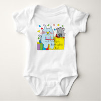 Hanukkah Baby Jersey Body Suit/Blue Cat and Mouse