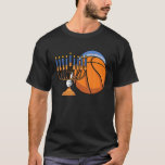 Hanukkah Basketball Festival Of Lights Chanukah Je T-Shirt<br><div class="desc">Hanukkah Basketball - This design is ideal for basketball players or basketball coach who celebrate Hanukkah, Chanukah or Jewish Festival of Rededication, observed by lighting the candles or shamas for eight nights and days, special prayers and fried foods This hebrew menorah or hanukkiah graphic is for baskteball lovers who like...</div>