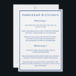 Hanukkah Blessings Hebrew English Guide Cards<br><div class="desc">These cards feature the three Hanukkah blessings, written in Hebrew, Romanized Hebrew and English. Dark blue text on a white background ties the cards to the theming of the season. You can edit the text as needed. For more useful Hanukkah supplies, visit my store: Zazzle.com/Shayna_Punim ✡ For custom orders, message...</div>