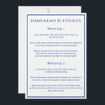 Hanukkah Blessings Hebrew English Guide Cards<br><div class="desc">These cards feature the three Hanukkah blessings, written in Hebrew, Romanized Hebrew and English. Dark blue text on a white background ties the cards to the theming of the season. You can edit the text as needed. For more useful Hanukkah supplies, visit my store: Zazzle.com/Shayna_Punim ✡ For custom orders, message...</div>