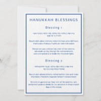 Hanukkah Blessings Hebrew English Guide Cards