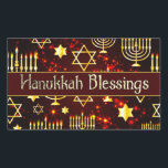 Hanukkah Blessings Menorah Rectangular Sticker<br><div class="desc">In celebration of the Jewish festival of lights.</div>