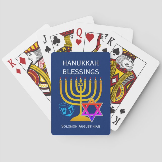 HANUKKAH BLESSINGS  POKER CARDS (Back)