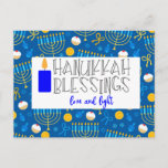 Hanukkah Blessings Postcard<br><div class="desc">A Cute Hanukkah Blessing Postcard To Send Out.</div>