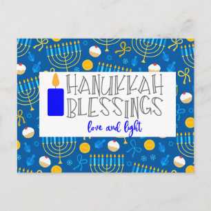 Hanukkah Blessings Postcard