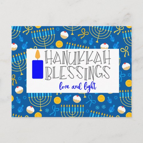 Hanukkah Blessings Postcard