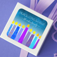 Hanukkah Blue Boho Candles Turquoise Peace Love