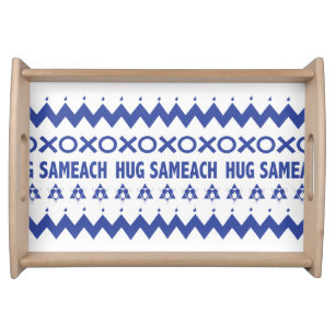Hanukkah Blue Dreidels and Hugs Serving Tray