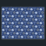 Hanukkah Blue Menorah Dreidel Pattern Chanukah Tissue Paper<br><div class="desc">Beautiful Hanukkah tissue paper in pretty blue with a cool pattern of Judaism star,  dreidel for fun Chanukah games,  and the Jewish menorah for the holiday.</div>