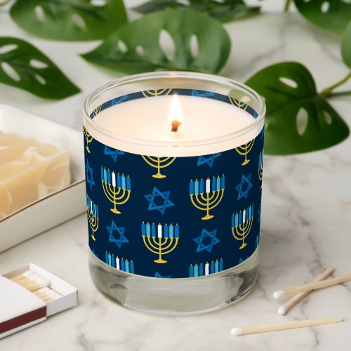 Hanukkah Blue Star of David Menorah Scented Candle