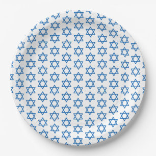Hanukkah Blue Star Pattern Holiday Faith Paper Plates
