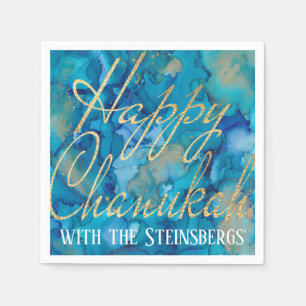Hanukkah Blues and Golds Napkins