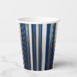 Hanukkah Blues Stripes Blue White Gold Paper Cups<br><div class="desc">You are viewing The Lee Hiller Photography Art and Designs Collection of Home and Office Decor,  Apparel,  Gifts and Collectibles. The Designs include Lee Hiller Photography and Mixed Media Digital Art Collection http://LeeHiller.com</div>