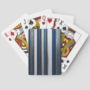 Hanukkah Blues Stripes Blue White Gold Poker Cards