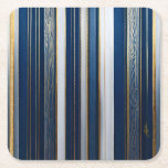Hanukkah Blues Stripes Blue White Gold Square Paper Coaster<br><div class="desc">You are viewing The Lee Hiller Photography Art and Designs Collection of Home and Office Decor,  Apparel,  Gifts and Collectibles. The Designs include Lee Hiller Photography and Mixed Media Digital Art Collection http://LeeHiller.com</div>