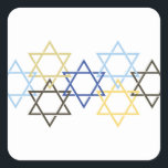 Hanukkah Border Square Sticker<br><div class="desc">Celebrate Hanukkah with this festive Star of David design.</div>
