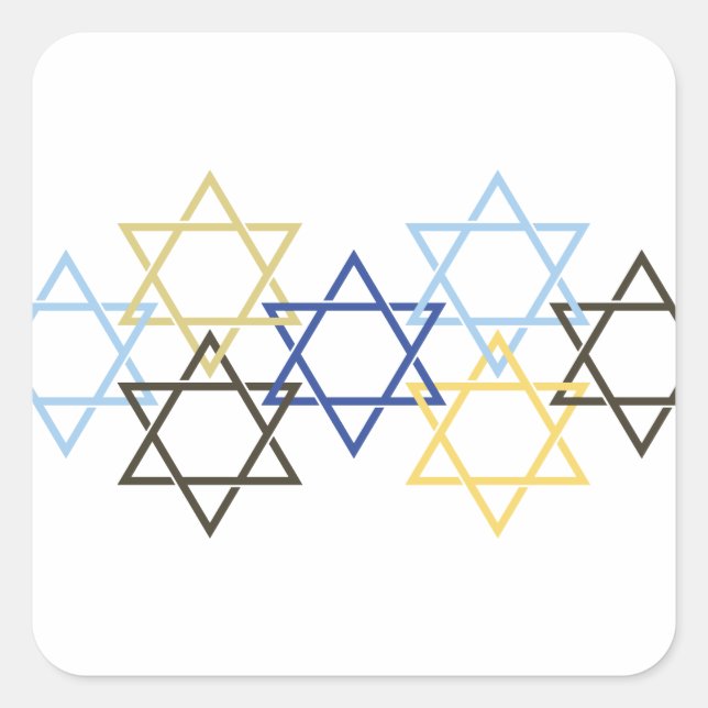 Hanukkah Border Square Sticker (Front)