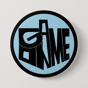 Hanukkah Button, Game ON Black Dreidel Button