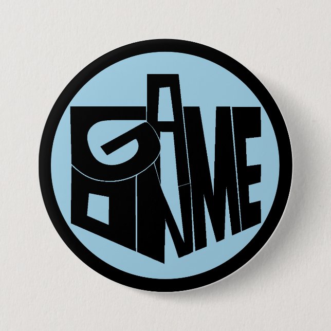 Hanukkah Button, Game ON Black Dreidel Button (Front)