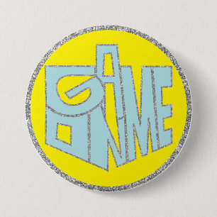 Hanukkah Button, Game ON Blue Dreidel Button