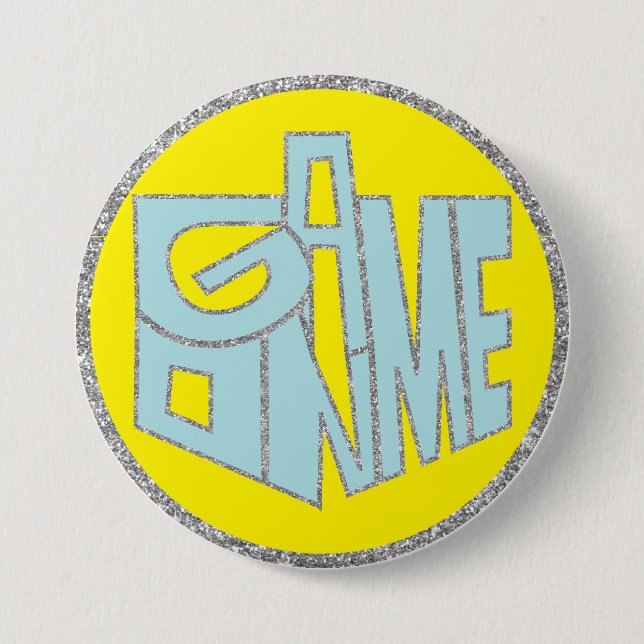 Hanukkah Button, Game ON Blue Dreidel Button (Front)