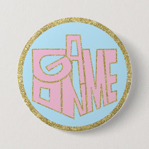 Hanukkah Button, Game ON Pink Dreidel Button