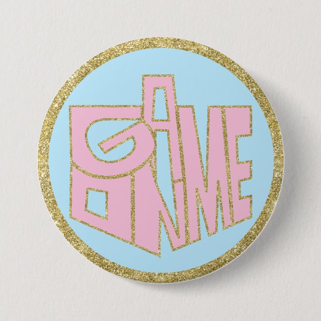 Hanukkah Button, Game ON Pink Dreidel Button (Front)