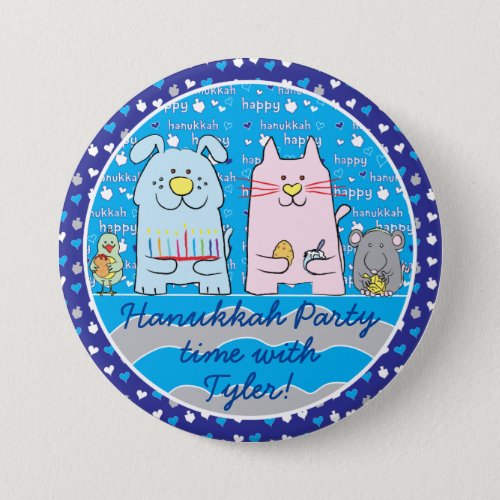 Hanukkah Button Personalize Mouse  FriendsBlue Button